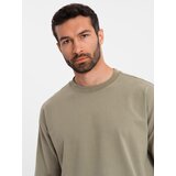 Ombre Men's LOOSE FIT cotton t-shirt with round neckline - khaki | Shoptok.si