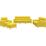  4-dijelni set sofa s jastucima svjetložuti od tkanine | shoptok.hr