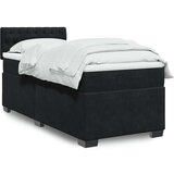 vidaXL Box spring postelja z vzmetnico črn 90x190 cm žamet | Shoptok.si