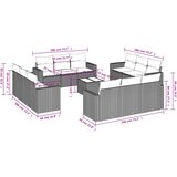 vidaXL Vrtna sedežna garnitura 13-delna z blazinami rjav poli ratan - - Rjava - 114.8 - N/A - | Shoptok.si