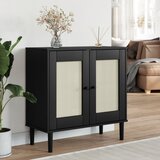  Komoda SENJA crna izgled ratana 80x35x80 cm masivna borovina | shoptok.hr