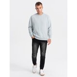 Ombre Men's marbled JOGGERS pants with rubbed edges - black | Shoptok.si
