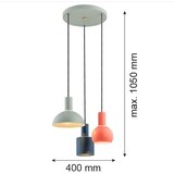  Argon 1479 - Luster na sajli SINES 3xE27/15W/230V zelena/plava/narandžasta | Eponuda.com