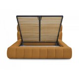Bobochic Paris Gorčično rumena oblazinjena zakonska postelja s prostorom za shranjevanje z letvenim dnom 160x200 cm Mont Blanc – | Shoptok.si