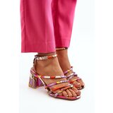 Kesi Patterned high-heeled sandals Purple Jenglla Cene