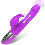 Paloqueth Thrusting & Rotating Rabbit Vibrator with 7 Thrust & 7 Vibration Modes Purple Cene