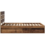 Krevetna konstrukcija s uzglavljem Staro drvo 135 x 190 cm | shoptok.hr