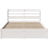 vidaXL Posteljni okvir z vzglavjem brez vzmetnice bel 160x200 cm | Shoptok.si