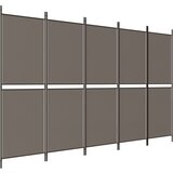 Sobna pregrada s 5 panela Antracit 250 x 200 cm od tkanine | Eponuda.ba