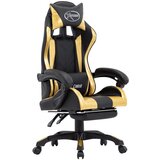 vidaXL racing stol z oporo za noge zlato in črno umetno usnje Cene