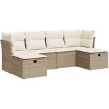 vidaXL 6-dijelni set vrtnih sofa s jastucima bež od poliratana | shoptok.hr