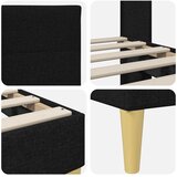  Krevetna konstrukcija s uzglavljem Crna 200 x 200 cm Tkanina | shoptok.hr
