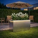  Vrtna posuda za sadnju s LED svjetlom Srebrna 40 x 80 x 40 cm | shoptok.hr