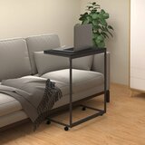 Furnova Stranska mizica s kolesi črna 55x35x70 cm konstruiran les, (21914726) Cene