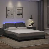 Furnova Posteljni okvir z LED lučkami siv 160x200 cm umetno usnje, (21942969) | Shoptok.si