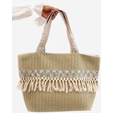 Boto Woven Large Beach Bag with Fringes Green Missalori | shoptok.hr