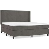  Box spring postelja z vzmetnico temno siva 180x200 cm žamet, (20791249) | Shoptok.si