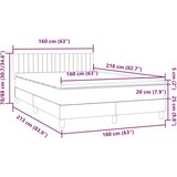 Box spring krevet s madracem crni 160x210 cm baršunasti - Crna 160 x 210 cm Okomite pruge | shoptok.hr