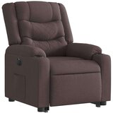 vidaXL Električni naslanjač s funkcijo vstajanja temno rjavo blago | Shoptok.si