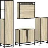  4-dijelni set kupaonskog namještaja boja hrasta sonome drveni | shoptok.hr