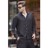 Madmext Men's Black Long Sleeve Oversize Shirt 6735
