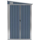 vidaXL Zidno vrtno spremište sivo 118 x 194 x 178 cm pocinčani čelik | shoptok.hr