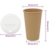 vidaXL Papirnate skodelice za kavo s pokrovčki 1000 kosov 16oz 400ml | Shoptok.si