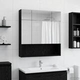  Kupaonski ormar s ogledalom Crni hrast 60 x 14.5 x 70 cm | shoptok.hr