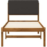  Krevetni okvir s tapiciranim uzglavljem Prirodna i tamnosiva - Prirodna i tamnosiva 75 x 190 cm | shoptok.hr