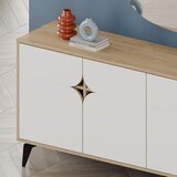 Marckeric Bijela/u prirodnoj boji niska komoda u dekoru hrasta 185x79 cm Nola – | shoptok.hr