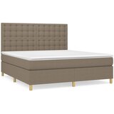 vidaXL Krevet s oprugama i madracem smeđesivi 160x200 cm tkanina Cijene