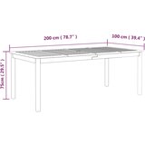 The Living Store Vrtni stol sivi 200 x 100 x 75 cm od masivnog bagremovog drva | shoptok.hr