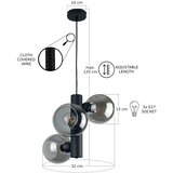  Luster na sajli TUBE 3xE27/60W/230V crna/zadimljena crna | Eponuda.com