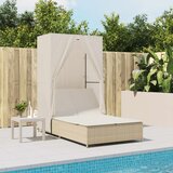  The Living Store Dvojni ležalnik s streho in zavesami bež poli ratan - Dvojni Ležalnik, (21483526) | Shoptok.si