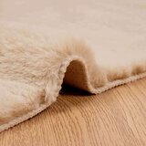  Faux Rabbit Fur Rug Bež 200 x 200 cm Poliester | shoptok.hr