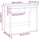  Stol s ladicama Max smeđa 100 x 50 x 78 cm Čvrsto borovo drvo | shoptok.hr