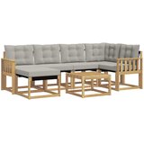 vidaXL Zunanja garnitura za sedenje 7 pcs Bela in svetlo siva, (5000281901) | Shoptok.si