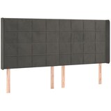  the living store vzglavje z ušesi temno siv 163x16x118/128 cm žamet - vzglavje, (21502563) | Shoptok.si