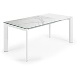 Kave Home Proširiv blagovaonski stol s dodatnom pločom s pločom stola u mramornom dekoru 80x120 cm Axis – | shoptok.hr