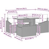  Set od 5 komada vrtne sofe s jastučićima Bež poli ratan | shoptok.hr