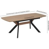 Livetastic Raztegljiva Miza Riga, Naravna Barva, Črna, 160-200x95 | Shoptok.si