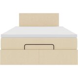 vidaXL Otomanski okvir kreveta s madracem krem 120x200cm od tkanine | shoptok.hr