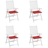 vidaXL Blazine za vrtne stole 4 kosi rdeče 50x50x3 cm blago | Shoptok.si