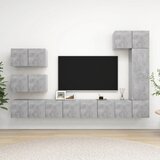  8-dijelni set TV ormarića siva boja betona konstruirano drvo | shoptok.hr