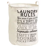 ZELLER PRESENT Koš za perilo Zeller Laundry Rules (48 x 38 cm, z ročaji, črno-bel, poliester)