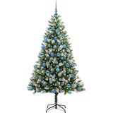 vidaXL Umjetna jelka s pantenom i pahuljicama Zelena i bijela 180 cm | shoptok.hr