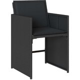 vidaXL 5-delni vrtni jedilni set z blazinami črni poli ratan | Shoptok.si