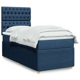 vidaXL Box spring postelja z vzmetnico modra 90x190 cm blago, (21291511) | Shoptok.si