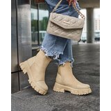 Resti Women's flat heeled boots in cream color Leffoi | ePonuda.com