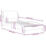  Okvir za krevet Dover crno-bijeli 90x190 cm umjetna koža | Shoptok.si